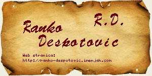 Ranko Despotović vizit kartica